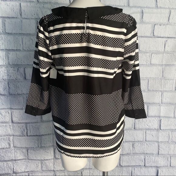 Modcloth Black and White Peter Pan Collar Blouse Top - Picture 3 of 9